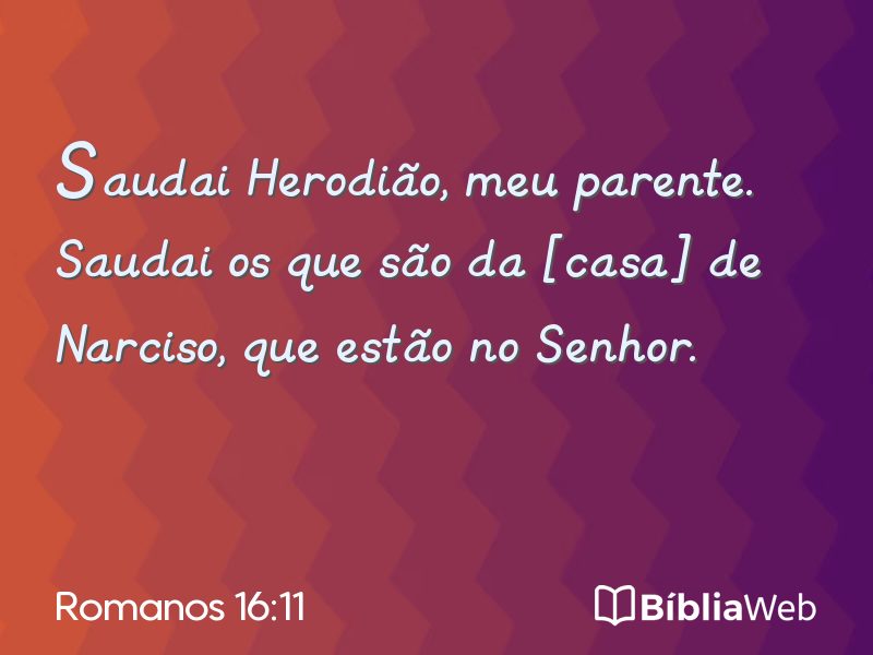Romanos 16:11 em imagem para compartilhar