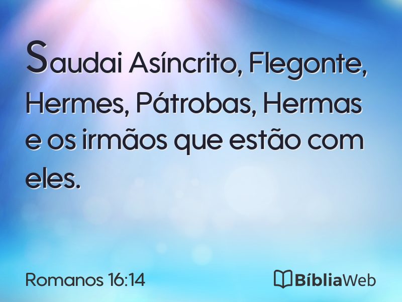 Romanos 16:14 em imagem para compartilhar