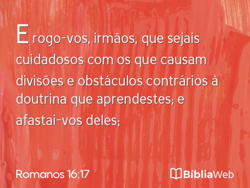 Romanos 16:17 em imagem para compartilhar