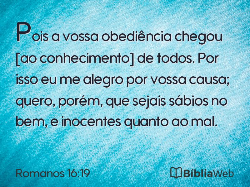 Romanos 16:19 em imagem para compartilhar
