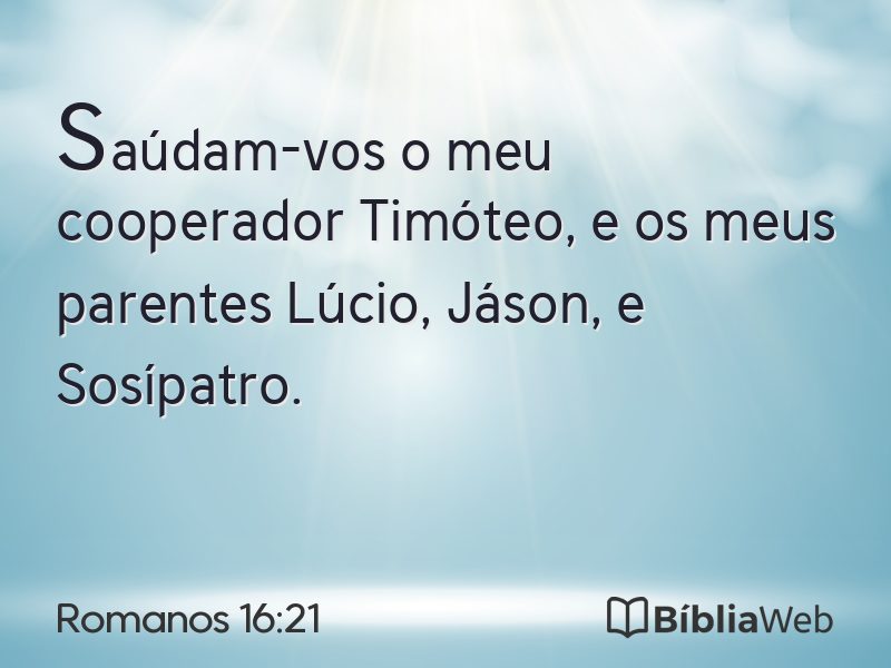 Romanos 16:21 em imagem para compartilhar