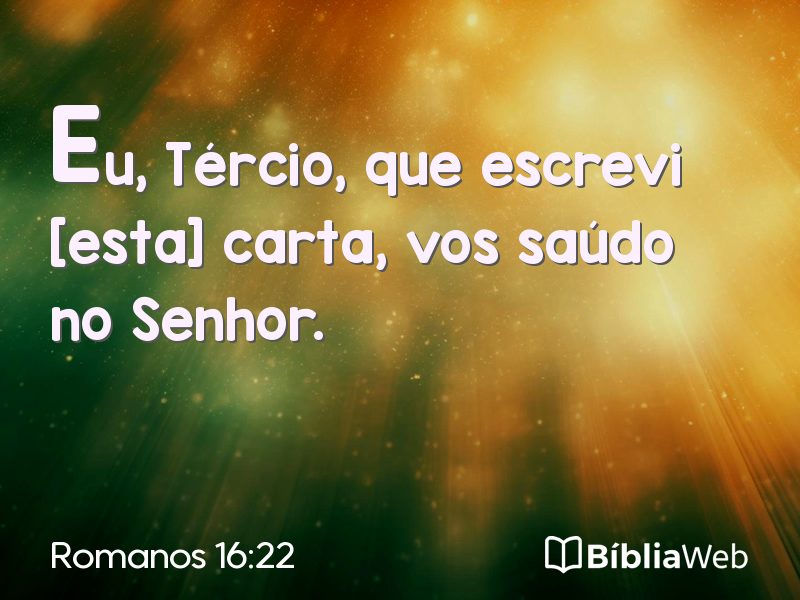 Romanos 16:22 em imagem para compartilhar