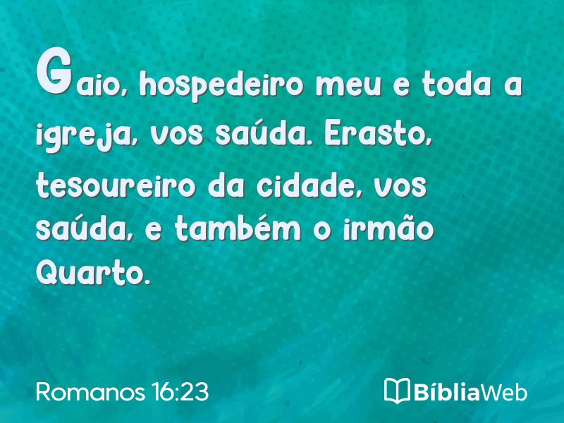 Romanos 16:23 em imagem para compartilhar