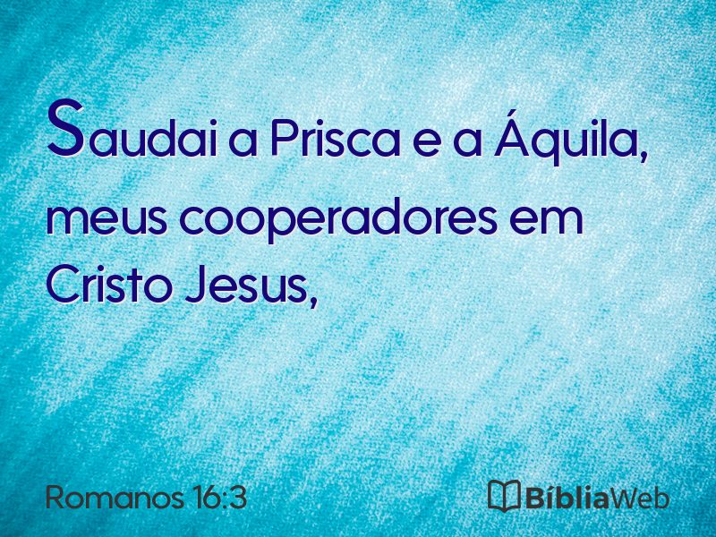 Romanos 16:3 em imagem para compartilhar