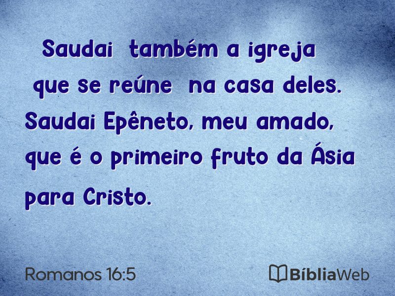 Romanos 16:5 em imagem para compartilhar