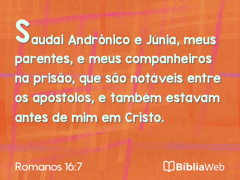 Romanos 16:7 em imagem para compartilhar