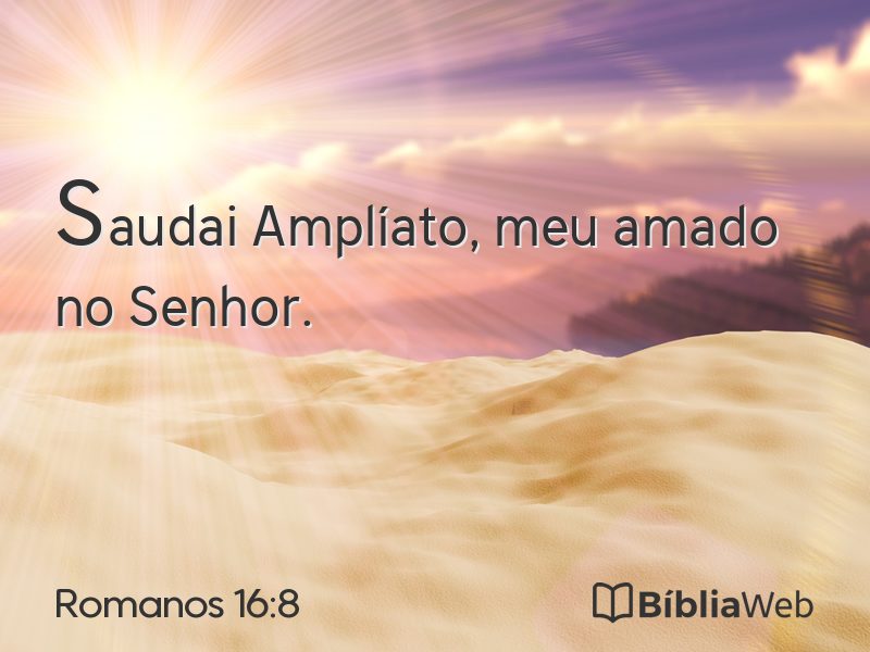 Romanos 16:8 em imagem para compartilhar