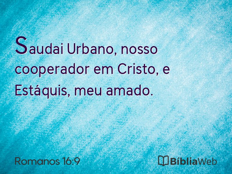 Romanos 16:9 em imagem para compartilhar