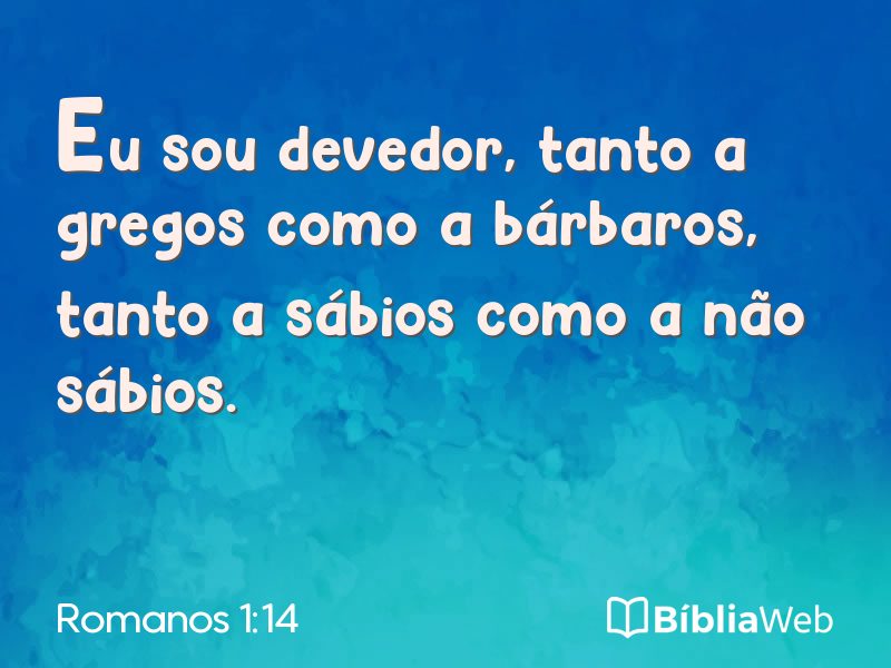Romanos 1:14 em imagem para compartilhar