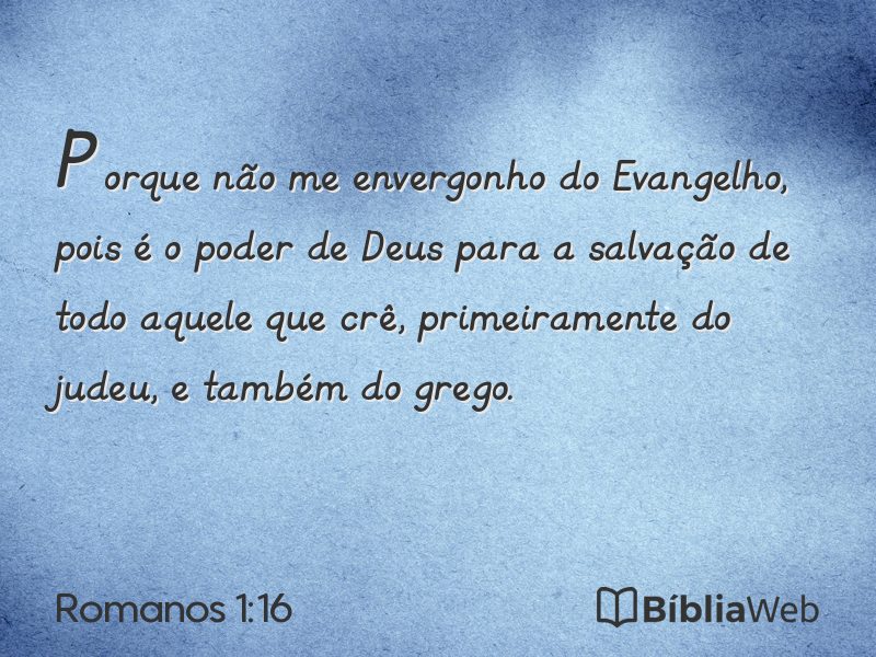 Romanos 1:16 em imagem para compartilhar