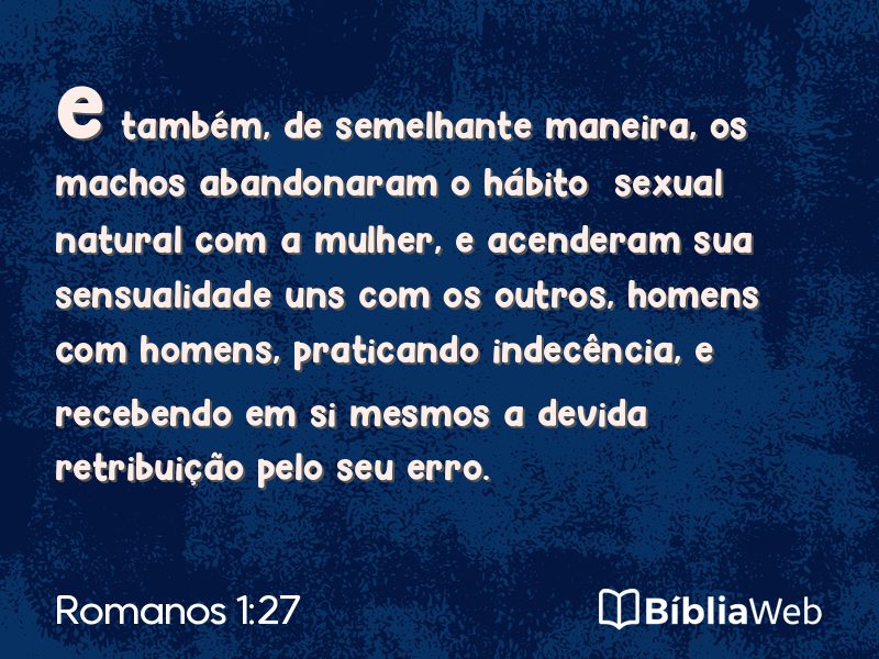 Romanos 1:27 em imagem para compartilhar