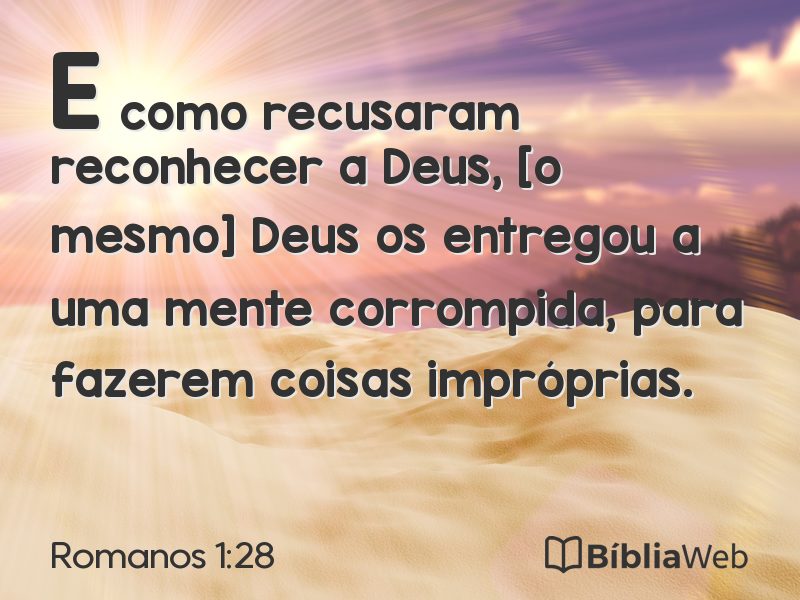 Romanos 1:28 em imagem para compartilhar