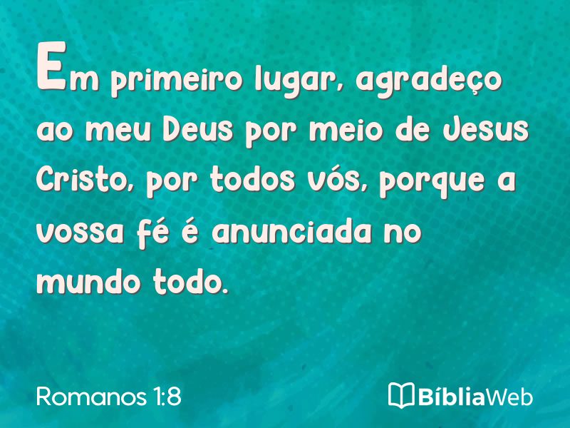 Romanos 1:8 em imagem para compartilhar