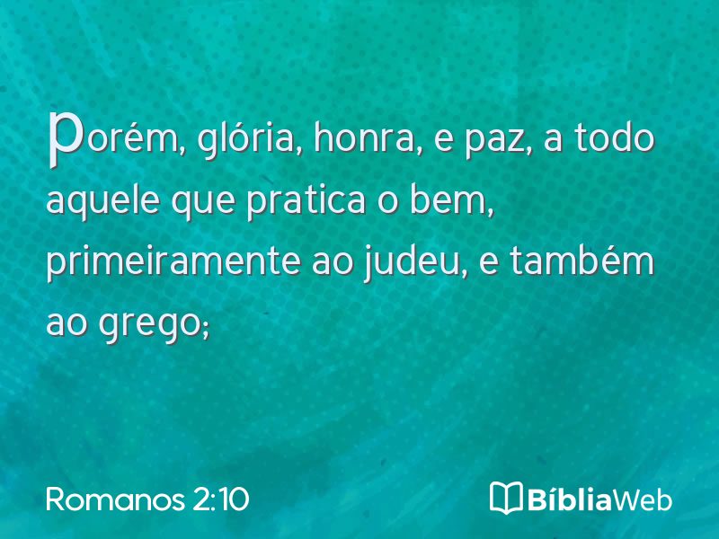 Romanos 2:10 em imagem para compartilhar
