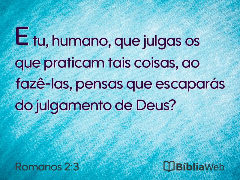 Romanos 2:3 em imagem para compartilhar