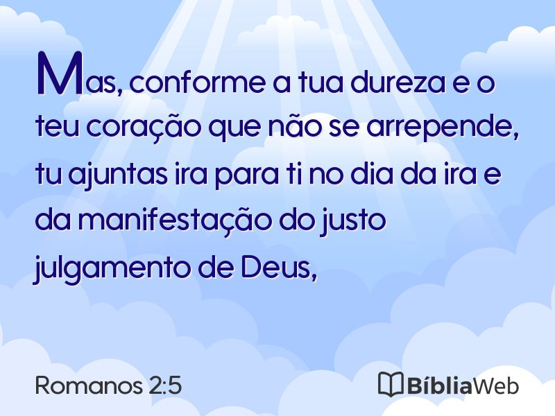 Romanos 2:5 em imagem para compartilhar
