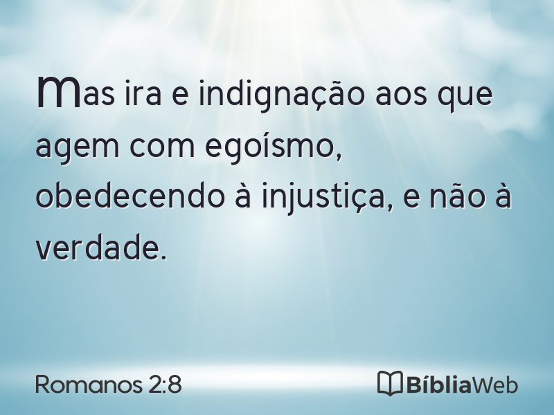 Romanos 2:8 em imagem para compartilhar