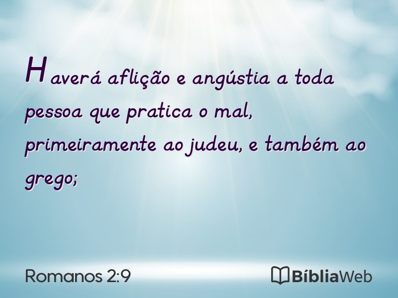 Romanos 2:9 em imagem para compartilhar