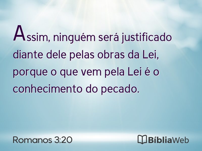Romanos 3:20 em imagem para compartilhar