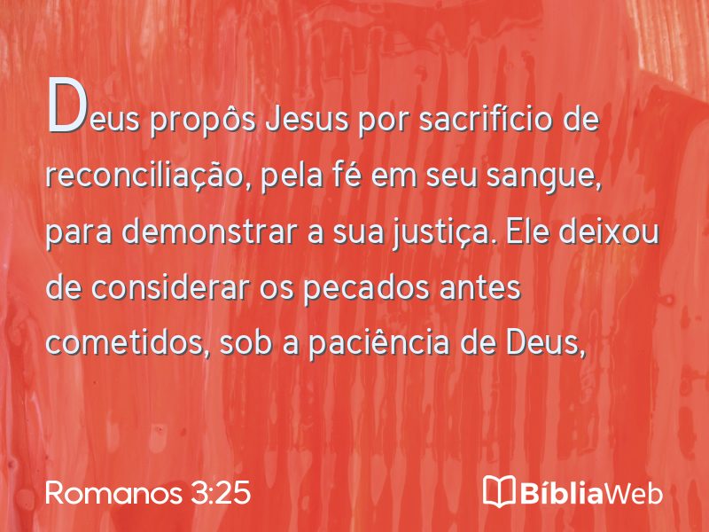 Romanos 3:25 em imagem para compartilhar