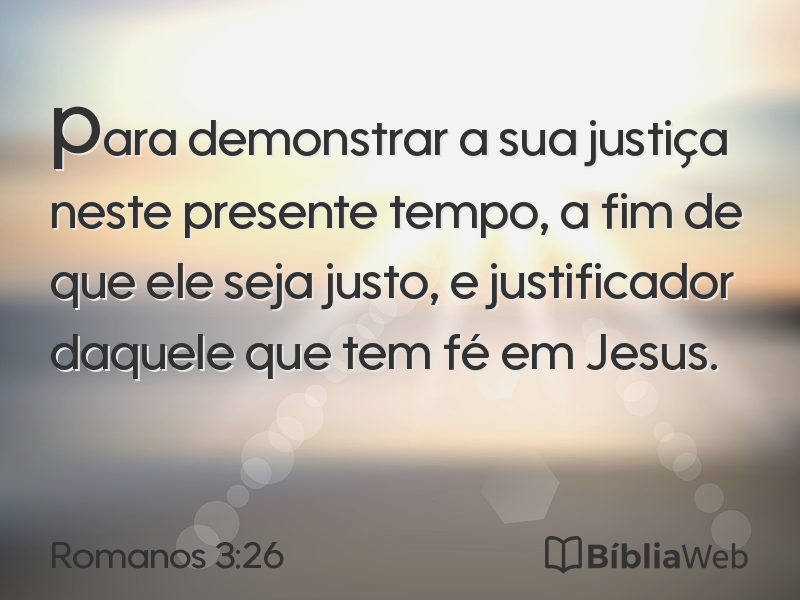 Romanos 3:26 em imagem para compartilhar