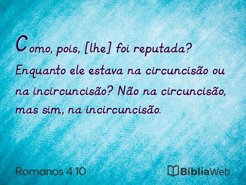 Romanos 4:10 em imagem para compartilhar