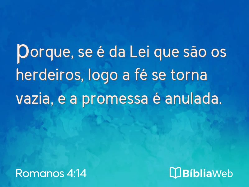 Romanos 4:14 em imagem para compartilhar