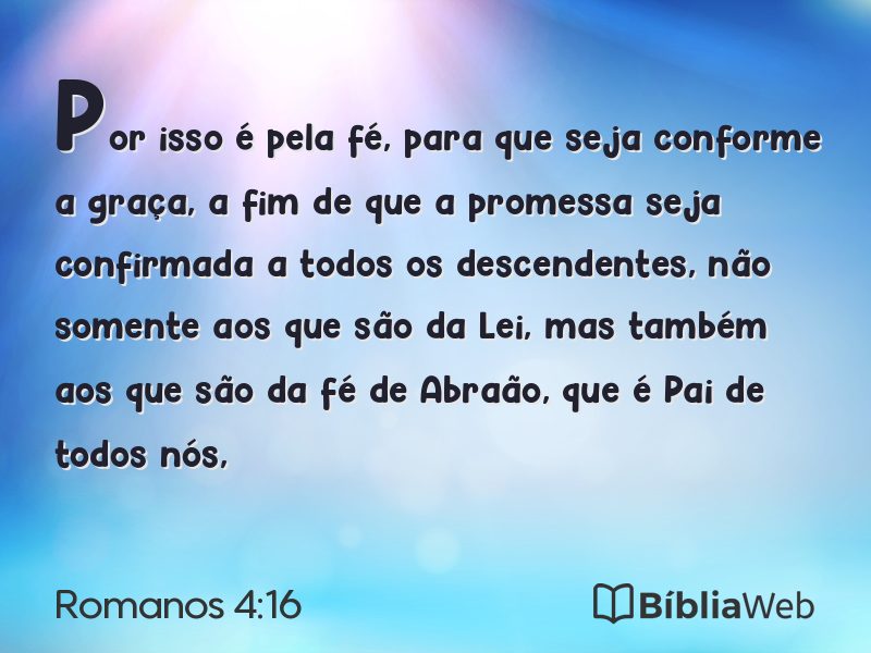 Romanos 4:16 em imagem para compartilhar