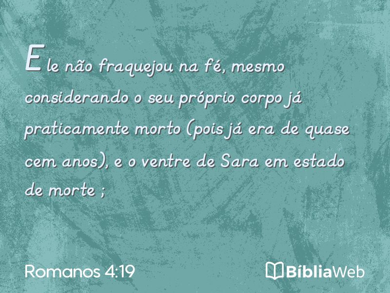 Romanos 4:19 em imagem para compartilhar