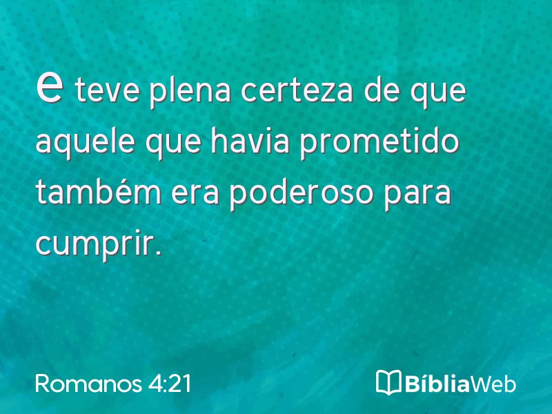 Romanos 4:21 em imagem para compartilhar