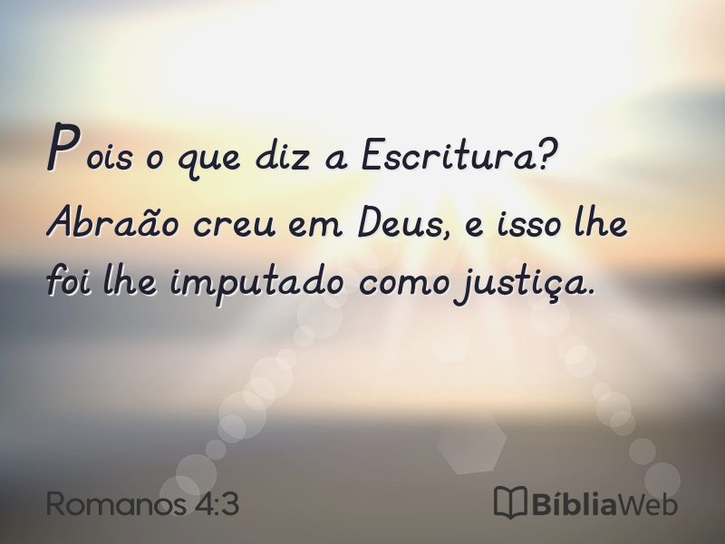 Romanos 4:3 em imagem para compartilhar