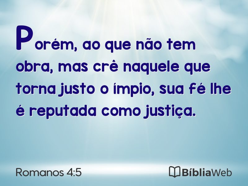 Romanos 4:5 em imagem para compartilhar