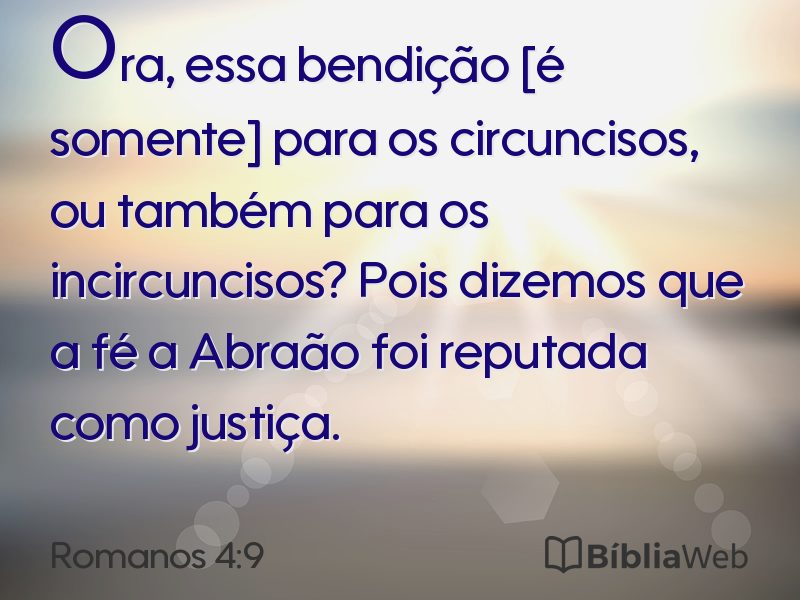 Romanos 4:9 em imagem para compartilhar