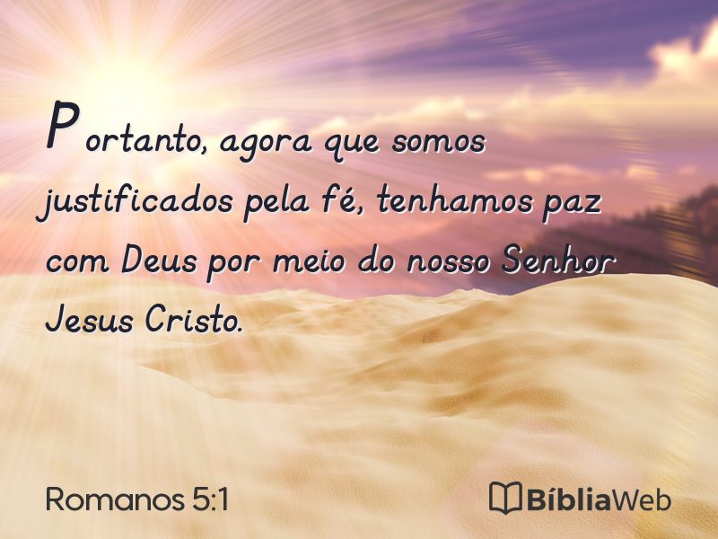 Romanos 5:1 em imagem para compartilhar