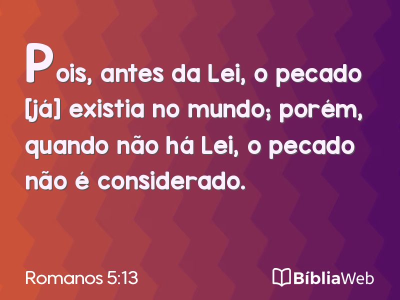 Romanos 5:13 em imagem para compartilhar