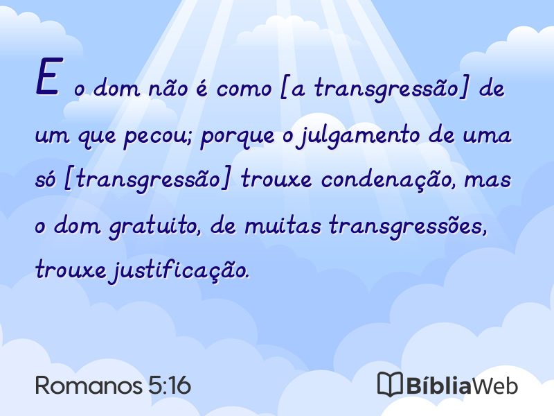 Romanos 5:16 em imagem para compartilhar