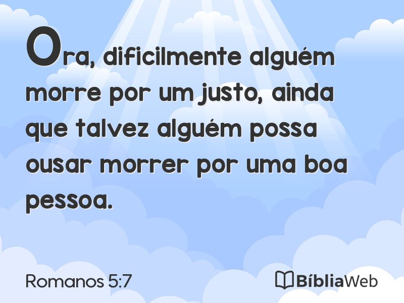 Romanos 5:7 em imagem para compartilhar