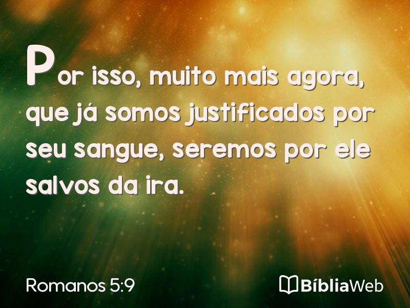 Romanos 5:9 em imagem para compartilhar