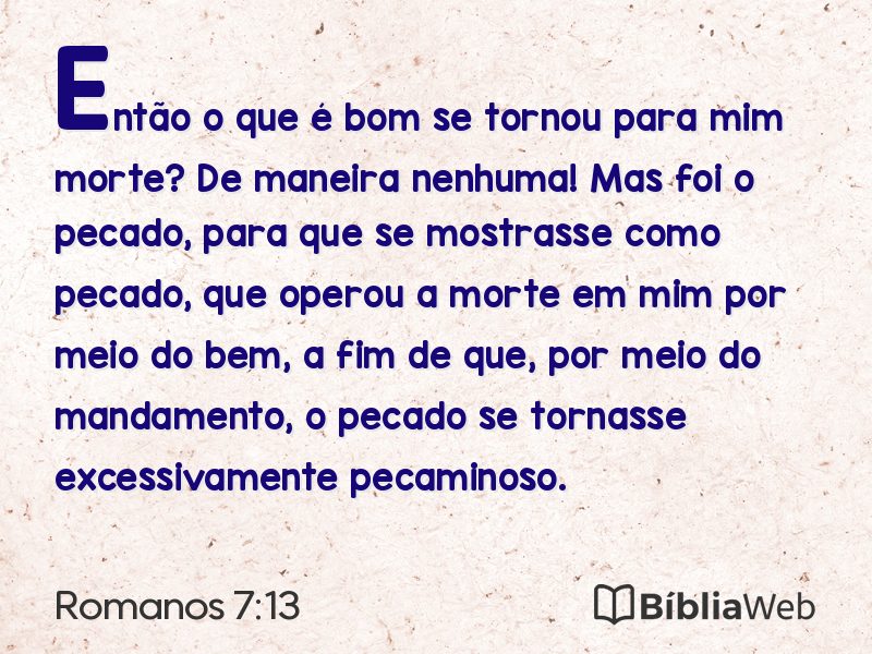 Romanos 7:13 em imagem para compartilhar