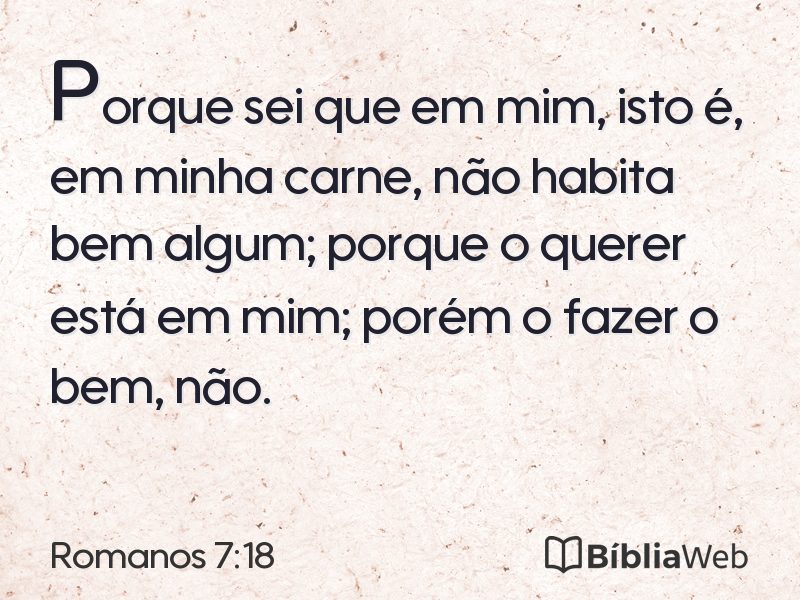 Romanos 7:18 em imagem para compartilhar