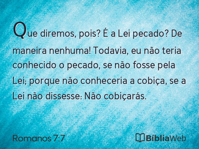 Romanos 7:7 em imagem para compartilhar