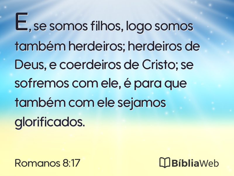 Romanos 8:17 em imagem para compartilhar