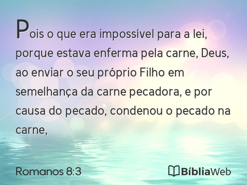 Romanos 8:3 em imagem para compartilhar