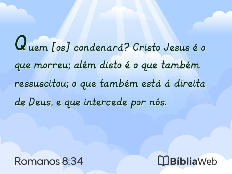 Romanos 8:34 em imagem para compartilhar