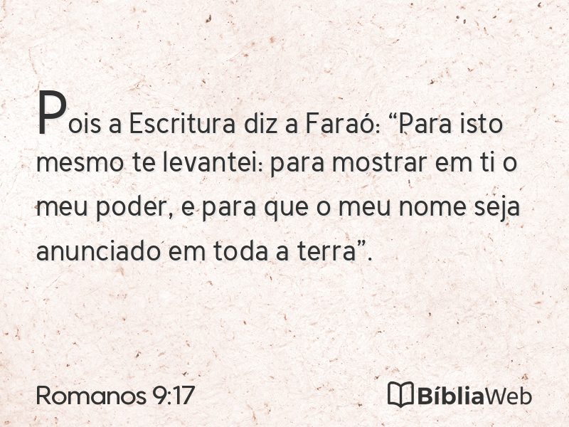 Romanos 9:17 em imagem para compartilhar