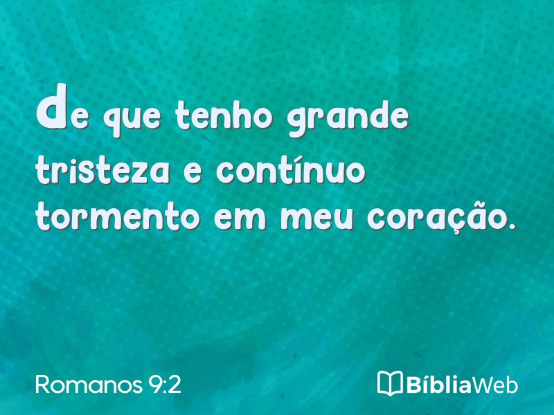 Romanos 9:2 em imagem para compartilhar