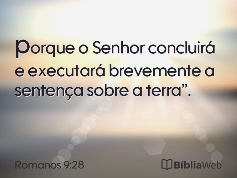 Romanos 9:28 em imagem para compartilhar