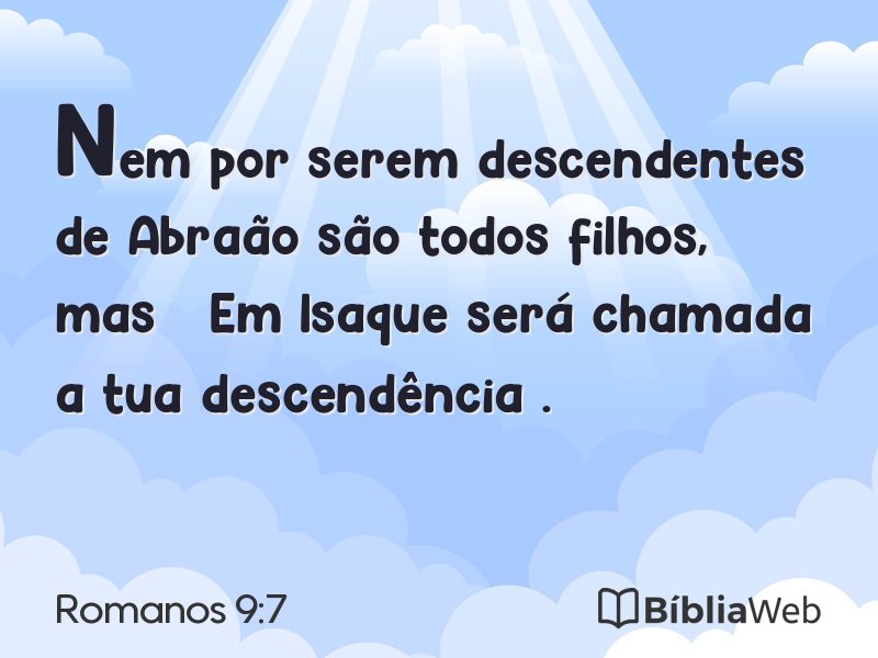 Romanos 9:7 em imagem para compartilhar