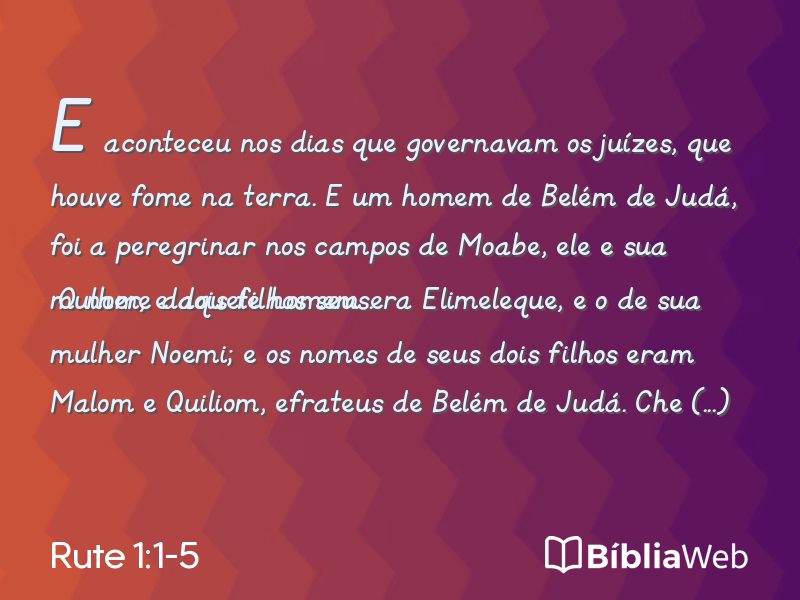 Rute 1:1-5 em imagem para compartilhar