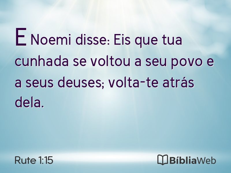 Rute 1:15 em imagem para compartilhar